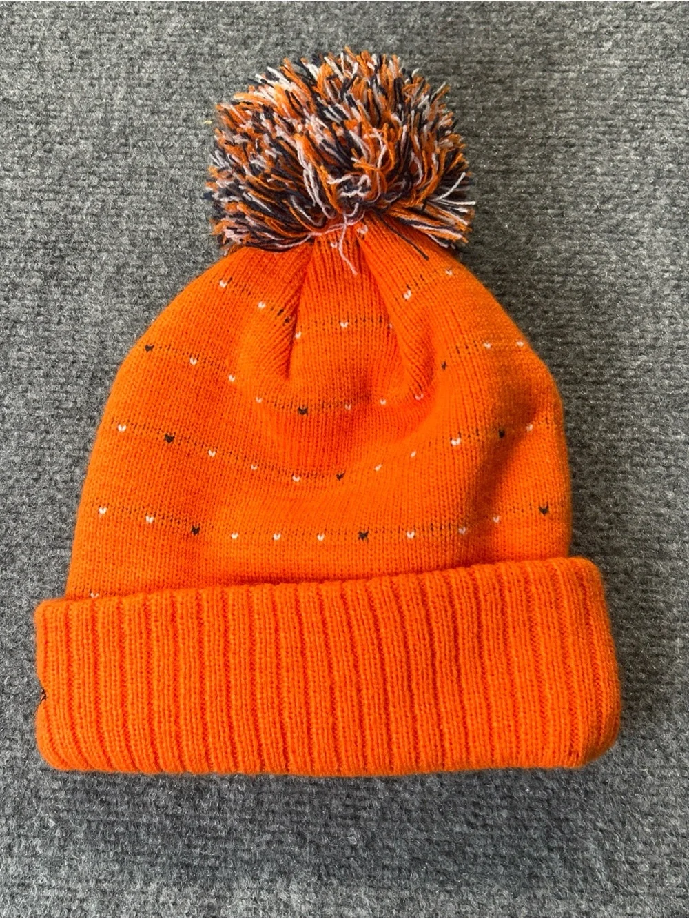 NFL New Era Denver Broncos Kids Pom Beanie - Orange with Multicolor Pom